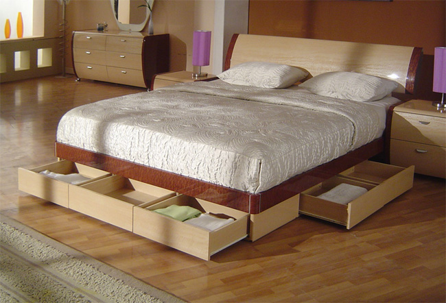 King Platform Bed with Storage Drawers