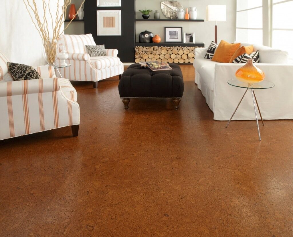 Cork Interlocking Floor Tiles Living Room