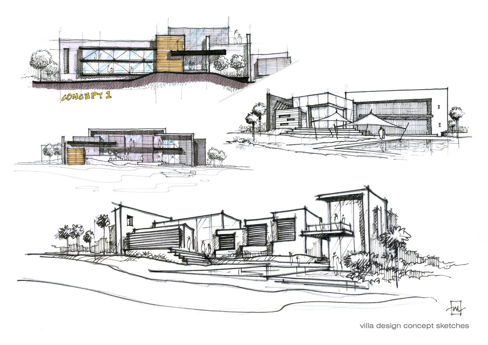 presentation drawing in architecture