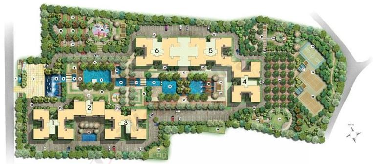 Site plan of raheja Pebble Bay