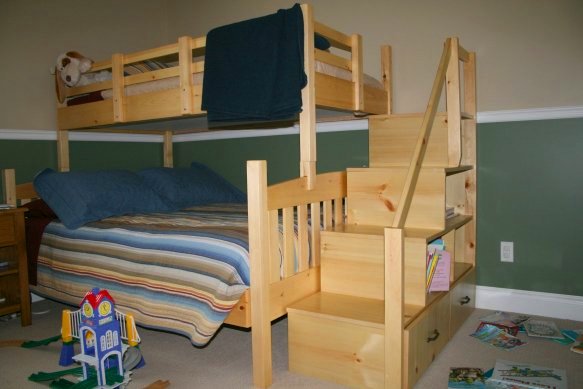Bunk bed two people can sleep in the space of one