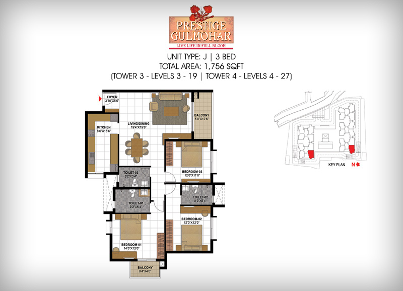 Plan of three bedroom