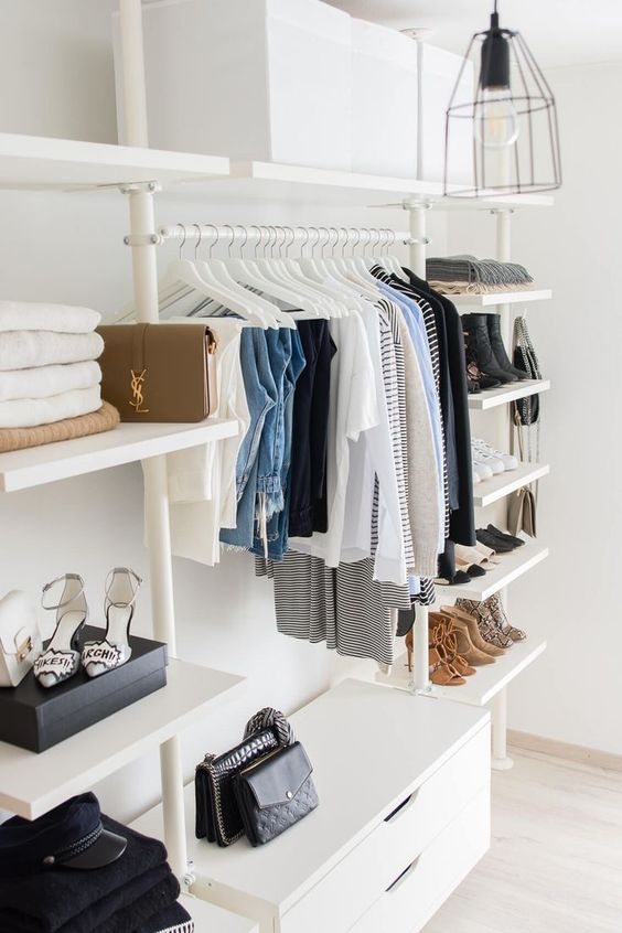 open shelves closet